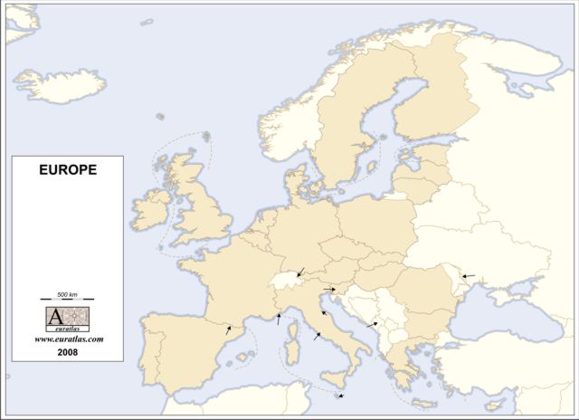Map Of Europe From 2008