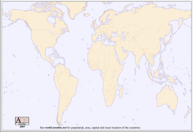 world map outline printable. Outline Maps - Blank World Map