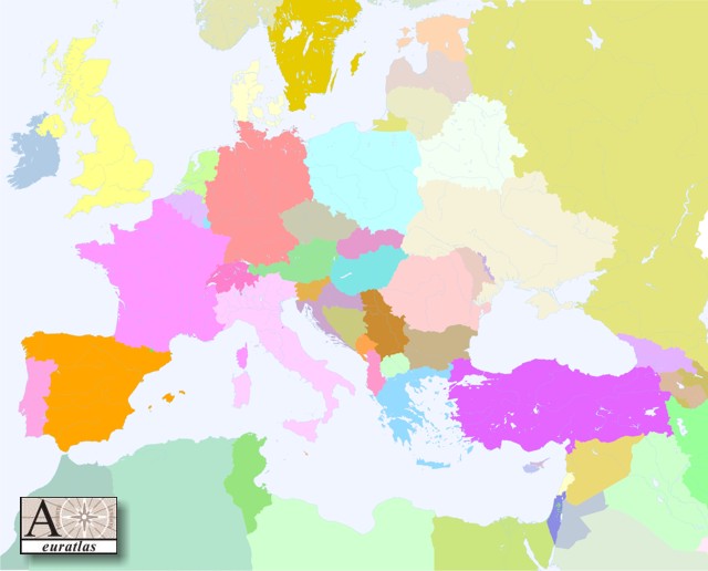 Click to download the Europe Countries 2005 Blank Color
