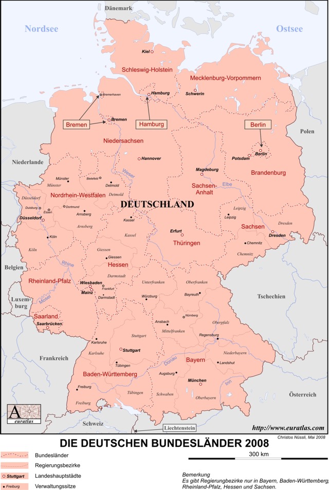 Click to download the Deutsche Länder, Labeled, Color