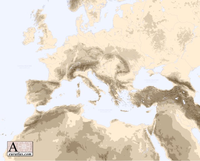 Click to download the Europe Mountains Blank Color