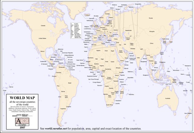 Click to download the World Map 2007, Labeled, Color